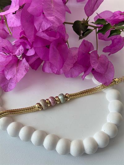 Çelik 14k Üç Renkli Bileklik