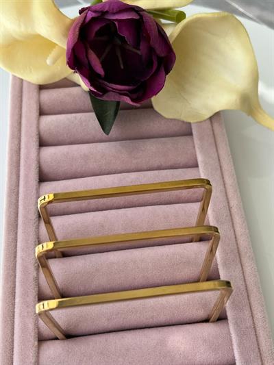 Çelik 3lü Kare Ajda Bileklik