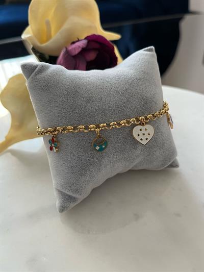 Çelik Kalp Charmlı Bileklik