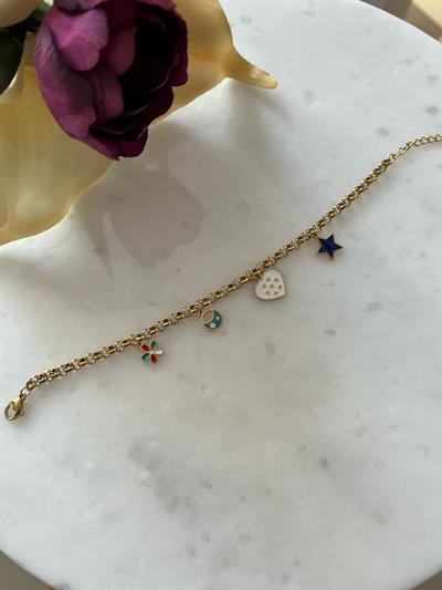 Çelik Kalp Charmlı Bileklik