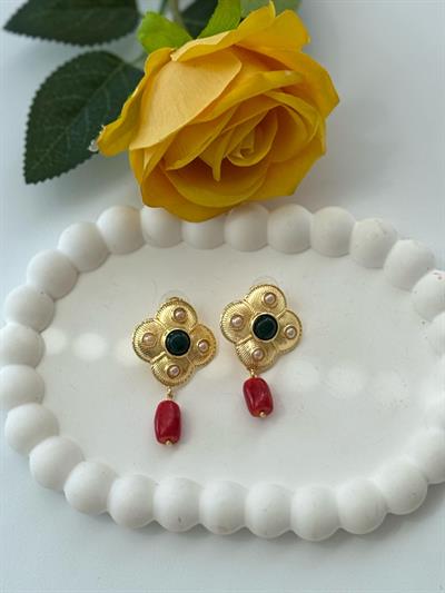 Doğal Taşlı Vintage Küpe