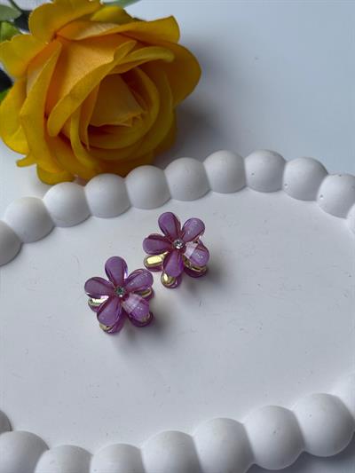 Minimal Mandal Çiçek Toka Lila