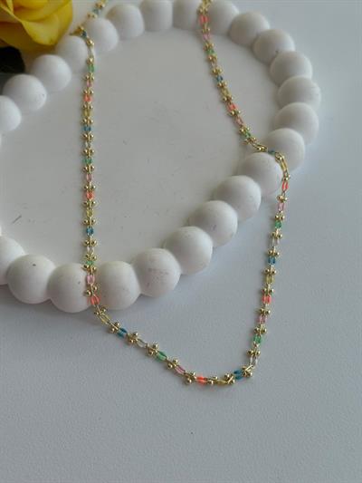 Özel Seri 14k Renkli Zincir Model Kolye(55cm)