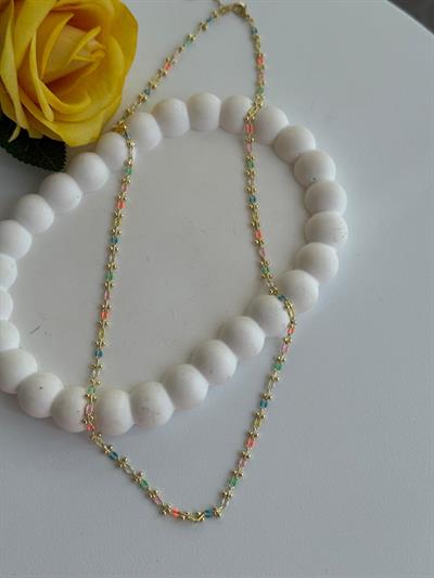Özel Seri 14k Renkli Zincir Model Kolye(55cm)