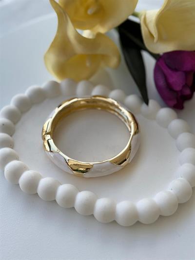 Özel Seri Beyaz Dore İnce Bileklik