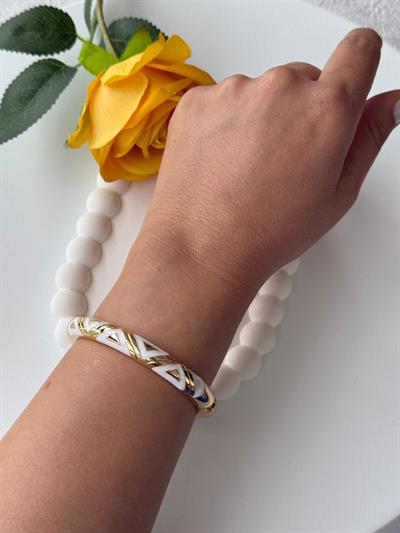 Özel Seri Beyaz Dore İnce Bileklik