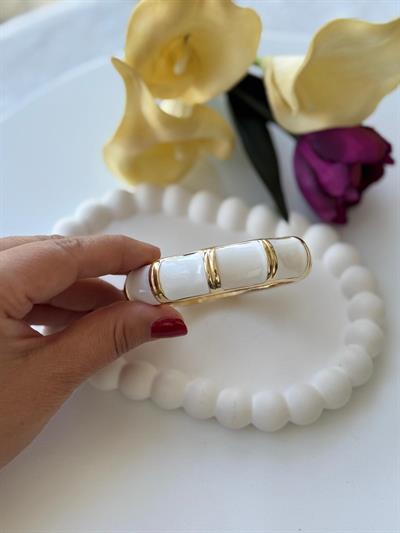 Özel Seri Beyaz Dore Kalın Bileklik