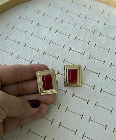Özel Seri Bordo Plaka Küpe