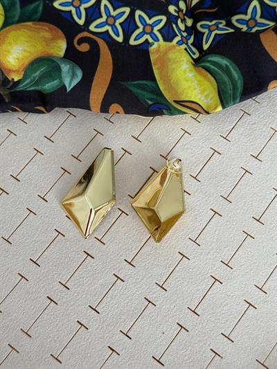 Özel Seri Gold Geometrik Desen Küpe