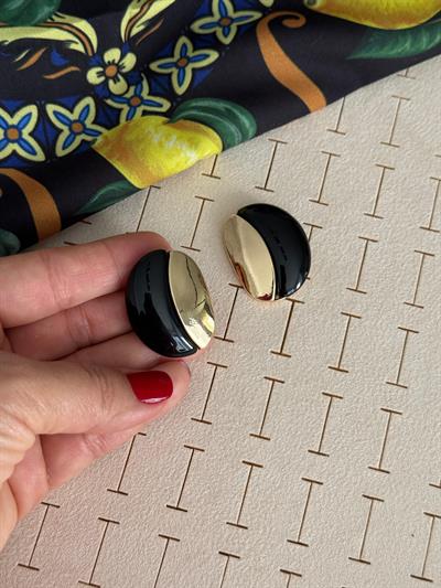 Özel Seri Gold Siyah Küpe