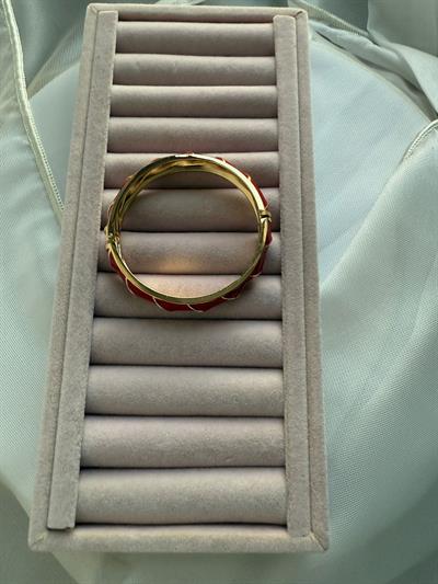 Özel Seri Mineli Kelepçe Bileklik- Kırmızı