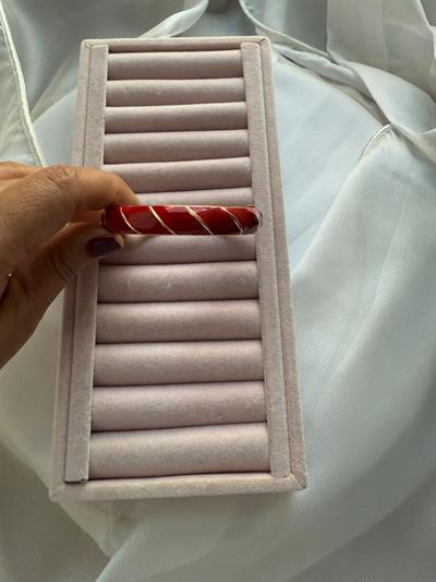 Özel Seri Mineli Kelepçe Bileklik- Kırmızı