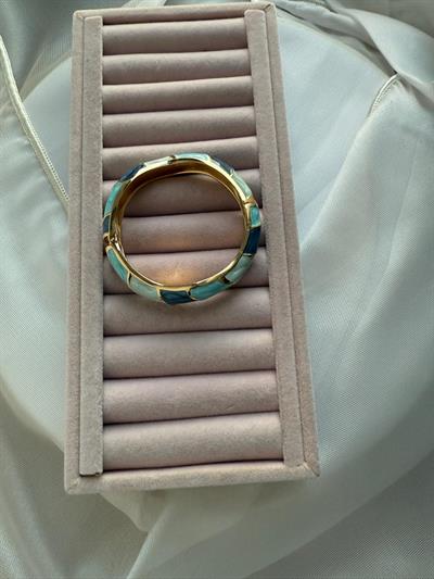 Özel Seri Mineli Kelepçe Bileklik -Su Yeşili