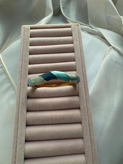 Özel Seri Mineli Kelepçe Bileklik -Su Yeşili