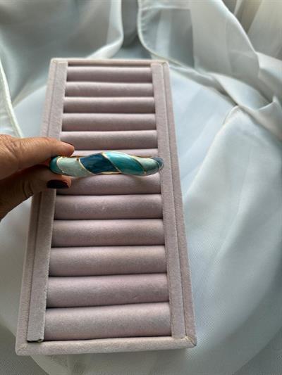 Özel Seri Mineli Kelepçe Bileklik -Su Yeşili