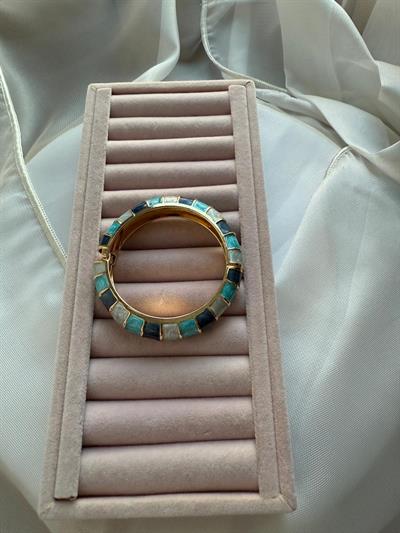 Özel Seri Mineli Kelepçe Bileklik-Gri