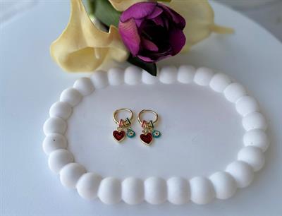 Özel Seri Minimal Halkalı Kalp Küpe