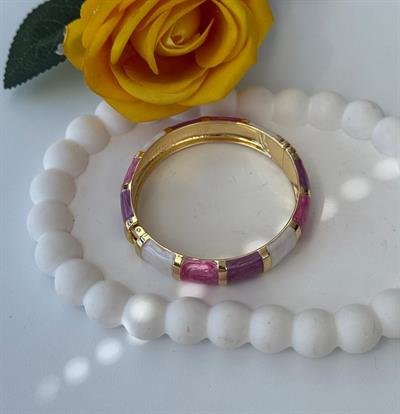 Özel Seri Sedefli Beyaz Pembe Lila  Bileklik