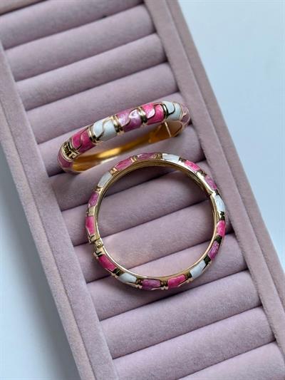 Özel Seri Sedefli Pembe Kelepçe Bileklik