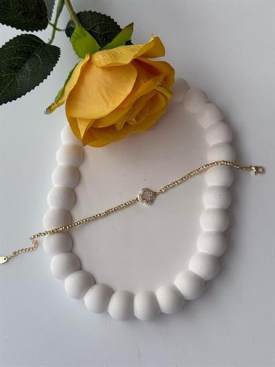 Özel Seri Sedefli Yonca Motifli Dorika Zincirli Bileklik