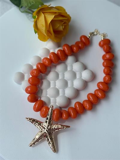 Özel Seri Turuncu Deniz Yıldızı Kolye