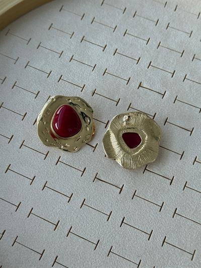 Özel Seri Vintage Mat Bordo Küpe