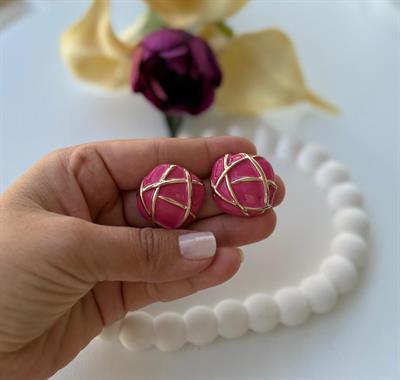Özel Seri Vintage Pembe Küpe