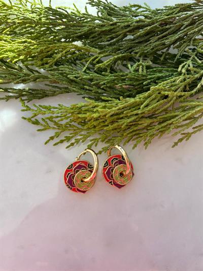 Özel Seri Vintage Turuncu Charmlı Küpe