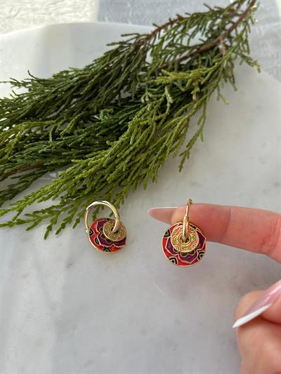 Özel Seri Vintage Turuncu Charmlı Küpe