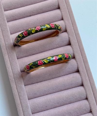 Özel Seri Yeşil  Sedefli Çiçekli Kelepçe Bileklik