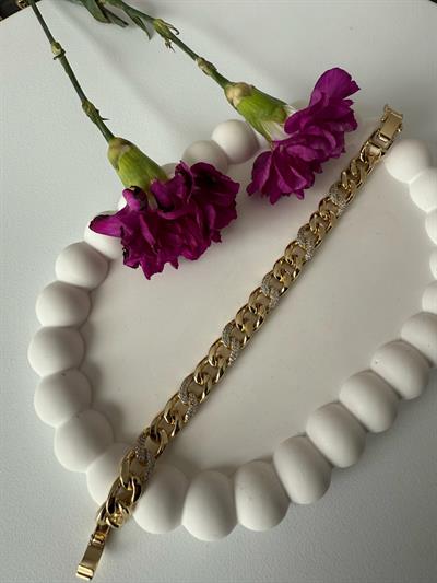 VİP 14k Taşlı Zincir Bileklik