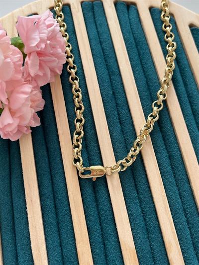 Vip 14 K Lazar Kesimli İçiçe Geçmeli Halka Kolye