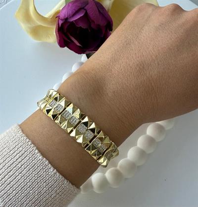 Vip 14K Piramit Kordon Bileklik