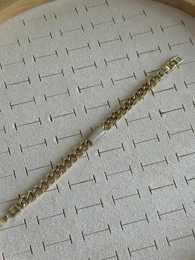 Vip 14k  Gurmet Zirkon Taşlı Bombeli Model Bileklik