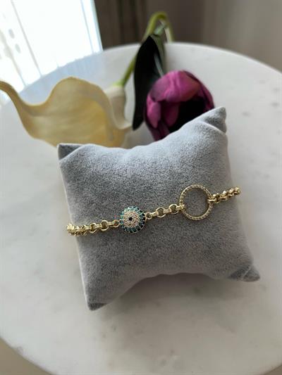Vip 14k Daireli Nazar Boncuklu Bileklik
