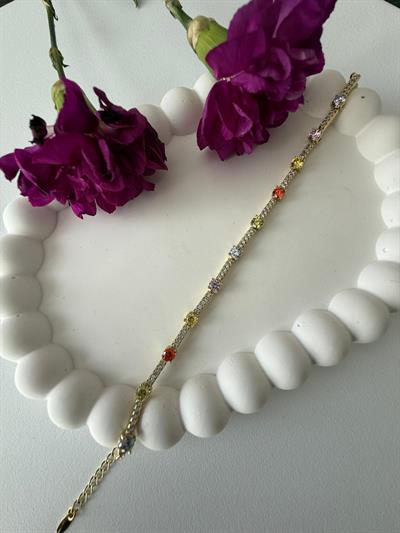 Vip 14k Renkli Taşlı Bileklik