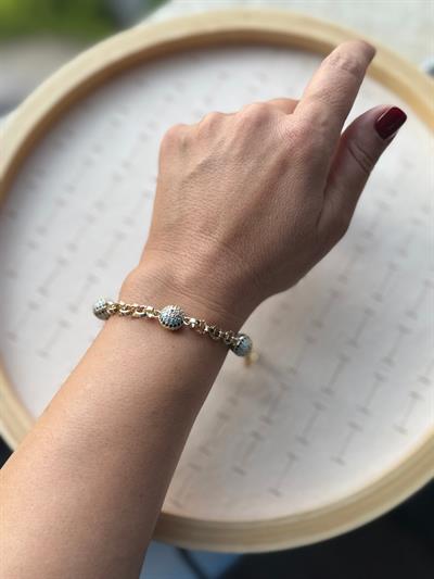 Vip 14k Üç Sıralı Nazarlı Bileklik