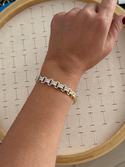 Vip 14k Zirkon Taşlı Bakla Model Bileklik