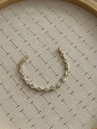 Vip 14k Zirkon Taşlı Baklava Model Bileklik