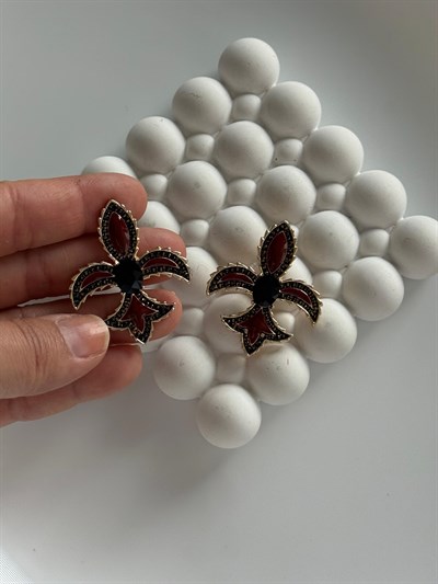 Bordo Fransız Zambağı Küpe
