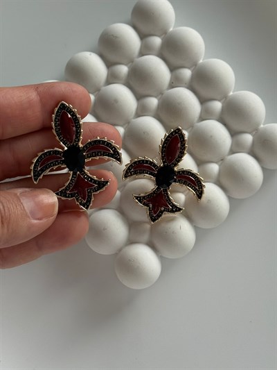 Bordo Fransız Zambağı Küpe