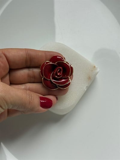 Bordo Gül Broş