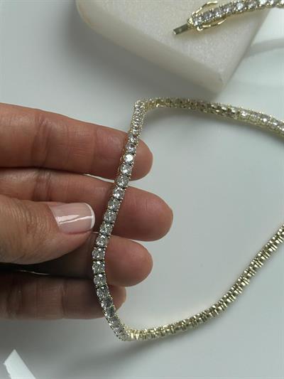 Çelik 14 k Dore Su Yolu Kolye-4mm