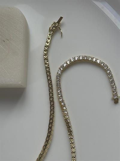 Çelik 14 k Dore Su Yolu Kolye-4mm