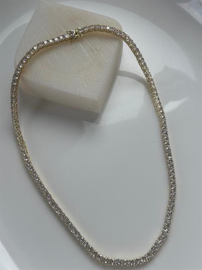 Çelik 14 k Dore Su Yolu Kolye-4mm