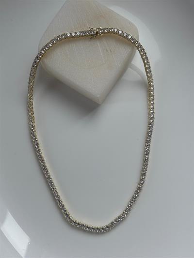 Çelik 14 k Dore Su Yolu Kolye-4mm