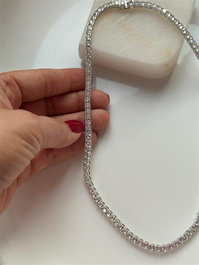 Çelik Gri Su Yolu Kolye 4mm