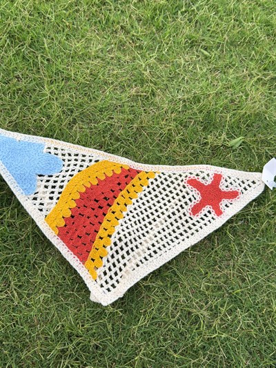 Kahverengi Desenli Üçgen İpli Bandana