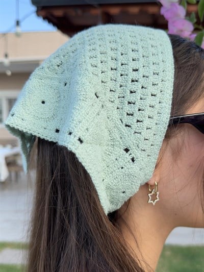 Mint Yeşili Üçgen İpli Bandana