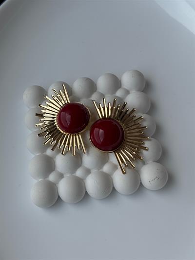 Özel Seri Bordo Güneş Küpe